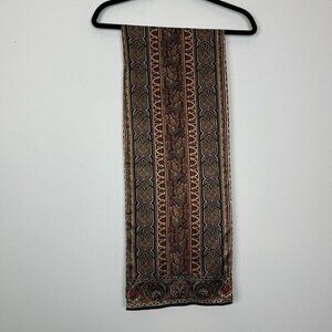 Multicolored Rectangle Scarf Floral Mandala Fall Colors Rectangle 11.5” X 58”